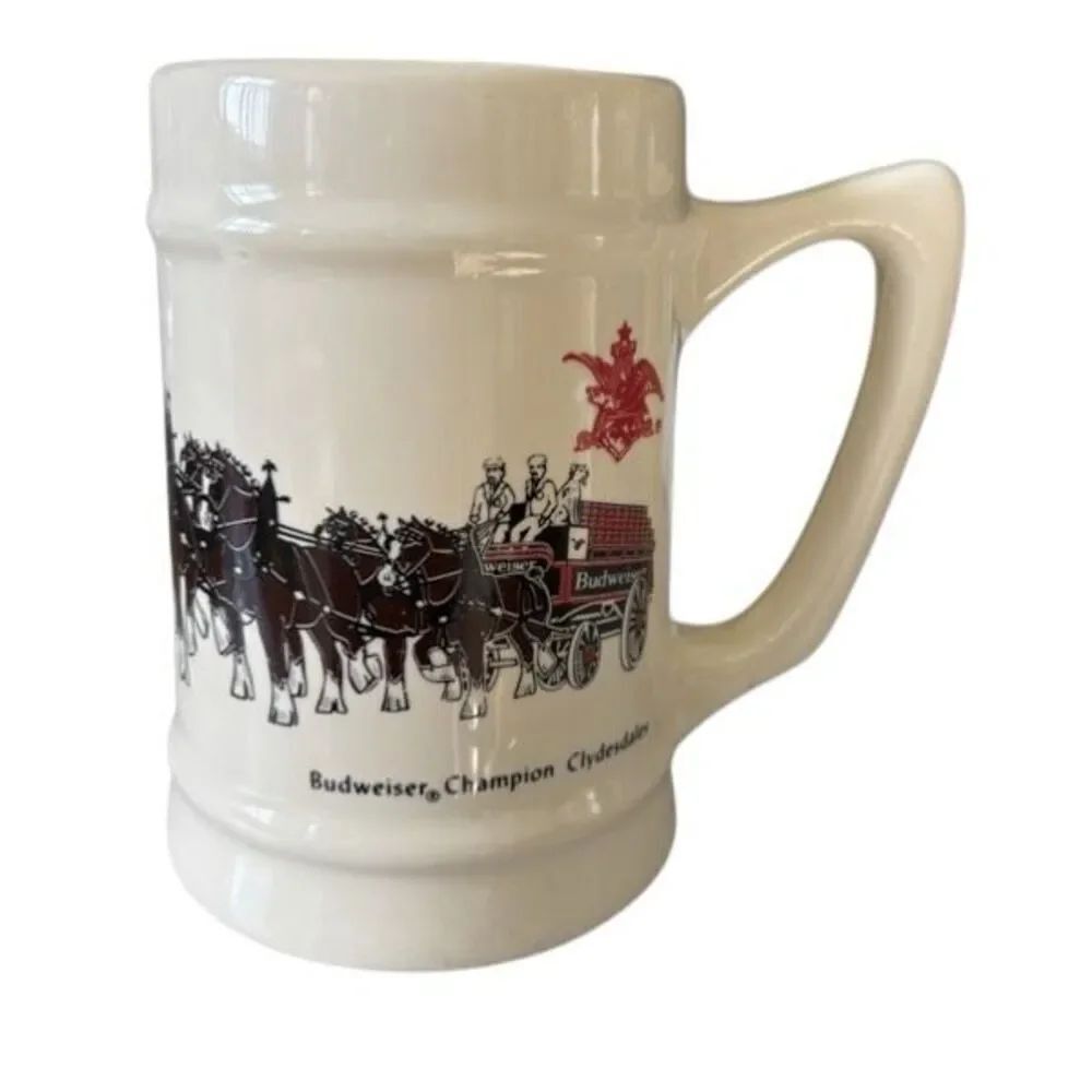 Budweiser Champion Clydesdales Vintage Ceramic Stein Mug